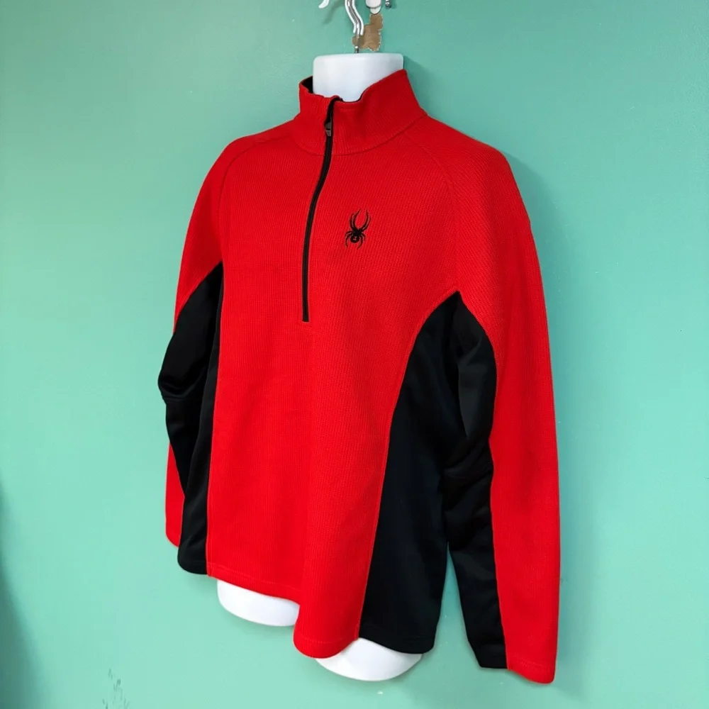 Spyder Red & Black Outbound Half-Zip Core Sweater Jacket Mens L
